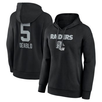 Divine Deablo Las Vegas Raiders Women's Team Wordmark Player Name & Number Pullover Hoodie - Black