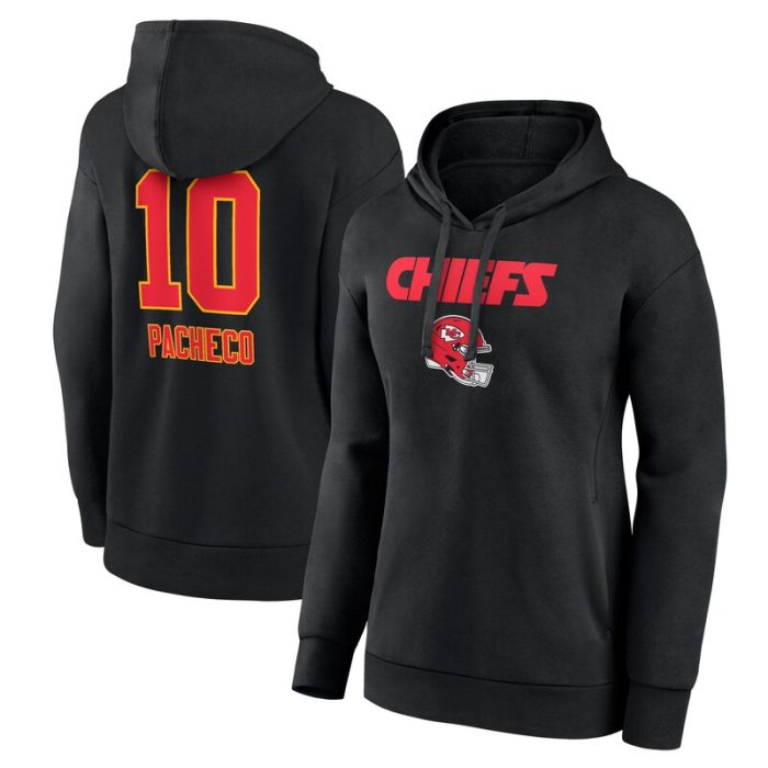 Isiah Pacheco Kansas City Chiefs Women's Team Wordmark Player Name & Number Pullover Hoodie - Black