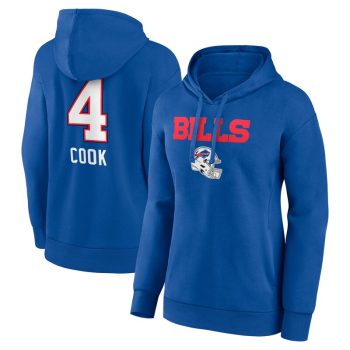 James Cook Buffalo Bills Women's Team Wordmark Player Name & Number Pullover Hoodie - Royal