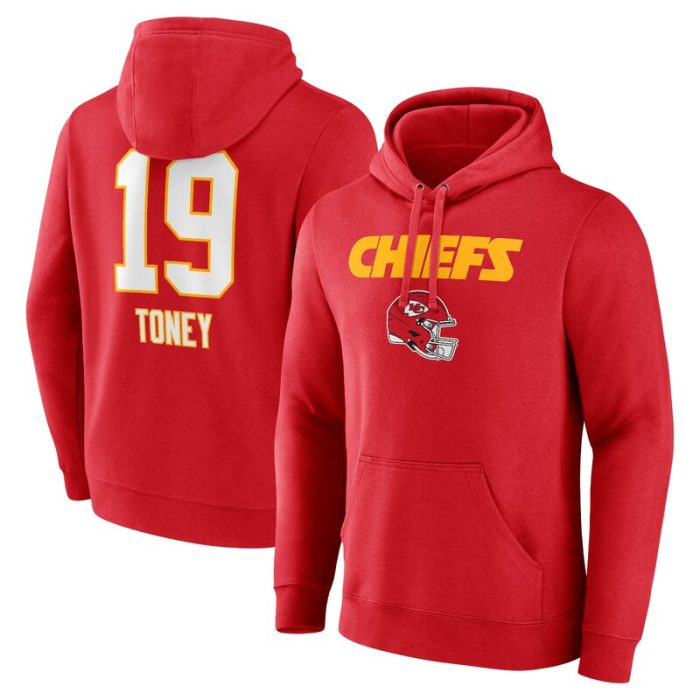 Kadarius Toney Kansas City Chiefs Wordmark Player Name & Number Pullover Hoodie - Red