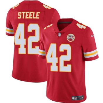 Kansas City Chiefs #42 Carson Steele Red Vapor Untouchable Limited Football Stitched Jersey