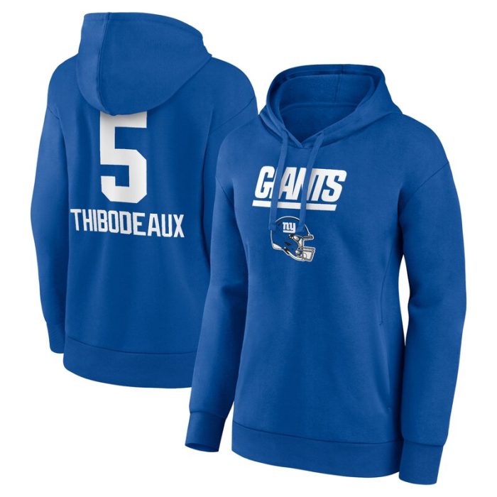 Kayvon Thibodeaux New York Giants Women's Team Wordmark Player Name & Number Pullover Hoodie - Royal