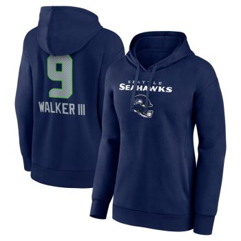 Kenneth Walker III Seattle Seahawks Women's Team Wordmark Player Name & Number Pullover Hoodie - College Navy