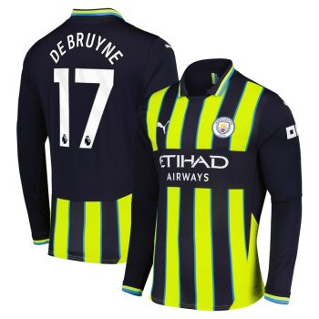 Kevin De Bruyne Manchester City 2024/25 Away Replica Long Sleeve Player Jersey - Navy