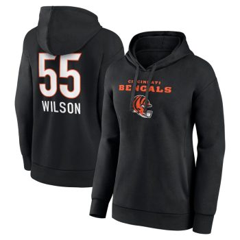 Logan Wilson Cincinnati Bengals Women's Team Wordmark Player Name & Number Pullover Hoodie - Black