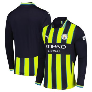 Manchester City 2024/25 Away Replica Long Sleeve Jersey - Navy