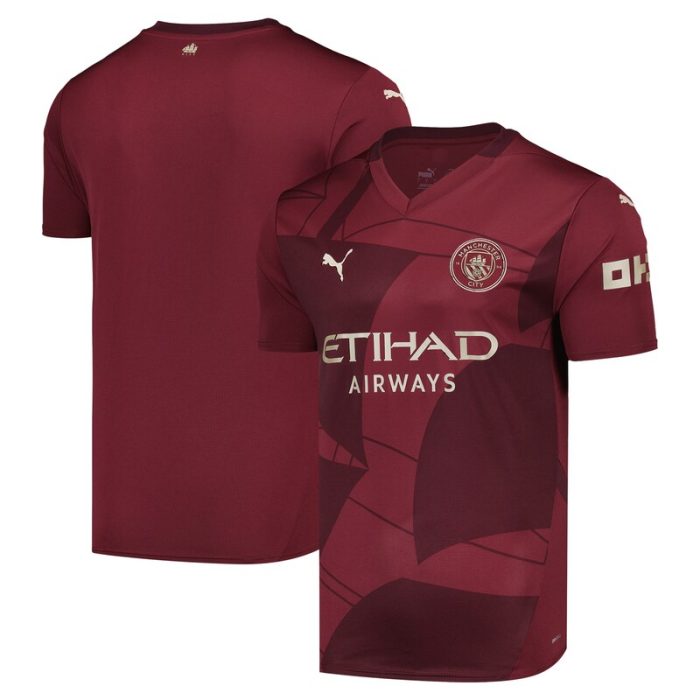 Manchester City 2024/25 Third Replica Blank Jersey - Burgundy