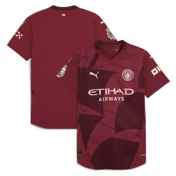 Manchester City 2024/25 Third Replica Blank Patch Jersey - Burgundy