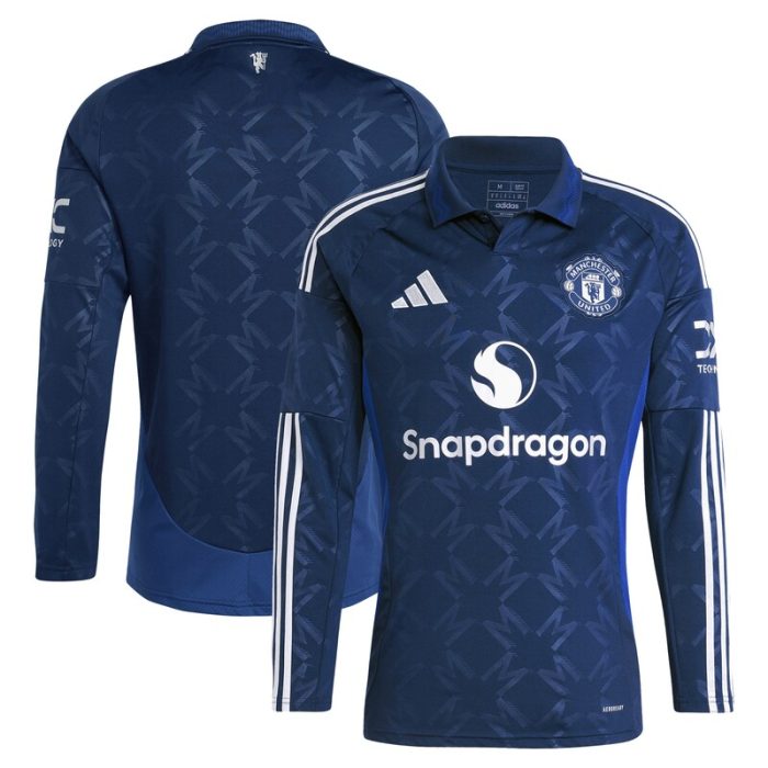 Manchester United 2024/25 Away Replica Long Sleeve Jersey - Navy