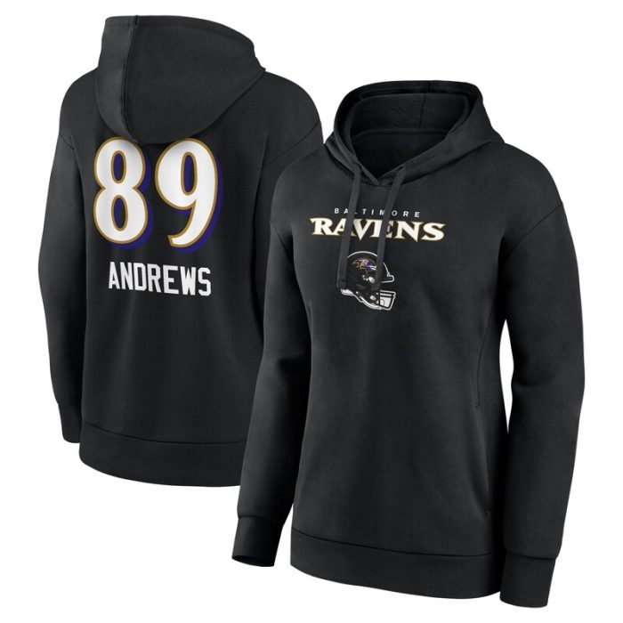 Mark Andrews Baltimore Ravens Women's Team Wordmark Player Name & Number Pullover Hoodie - Black