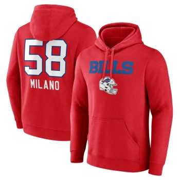 Matt Milano Buffalo Bills Team Wordmark Player Name & Number Pullover Hoodie - Red