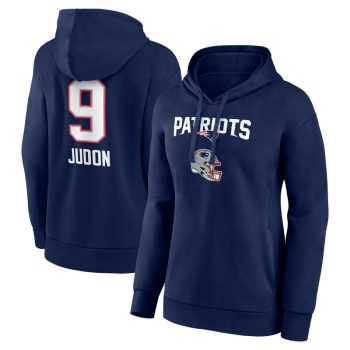 Matthew Judon New England Patriots Women's Team Wordmark Player Name & Number Pullover Hoodie - Navy