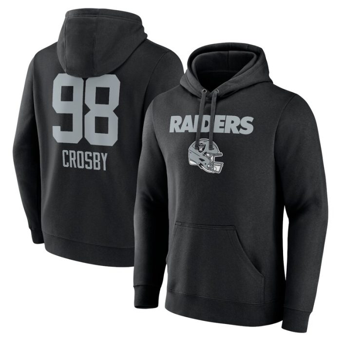 Maxx Crosby Las Vegas Raiders Team Wordmark Player Name & Number Pullover Hoodie - Black