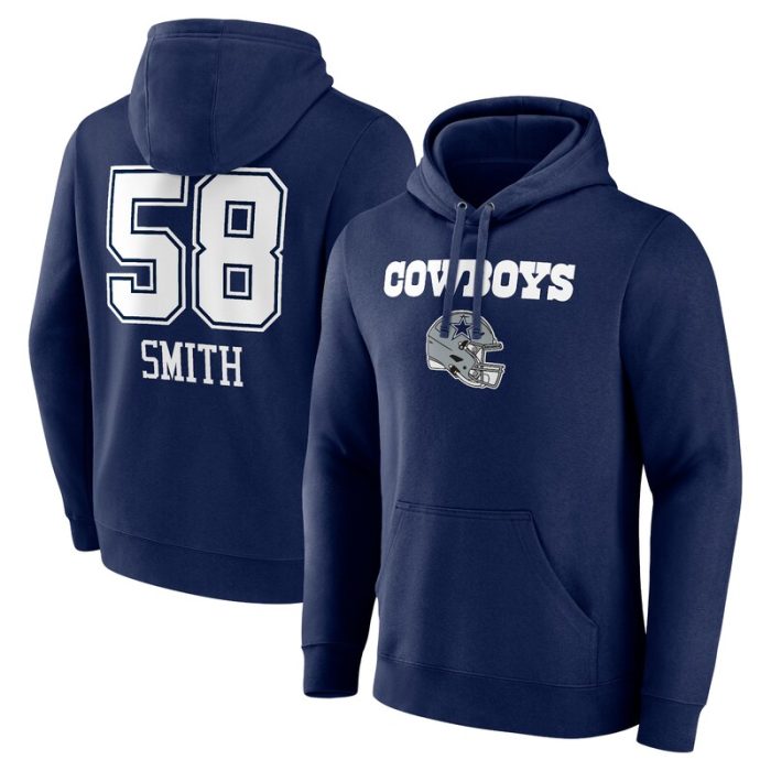 Mazi Smith Dallas Cowboys Wordmark Player Name & Number Pullover Hoodie - Navy