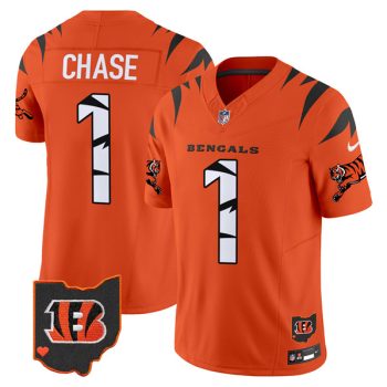 Men's Cincinnati Bengals #1 Ja'Marr Chase Orange F.U.S.E. Special Vapor Untouchable Limited Football Stitched Jersey