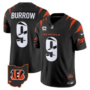 Men's Cincinnati Bengals #9 Joe Burrow Black F.U.S.E. With 4-Star C Patch Special Vapor Untouchable Limited Football Stitched Jersey