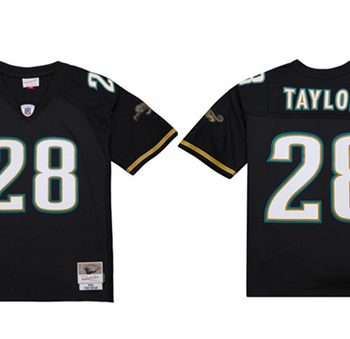 Men's Jacksonville Jaguars #28 Fred Taylor Balck 2002 Alternate Football Stitched Jersey