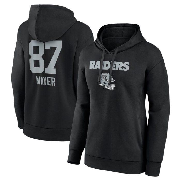 Michael Mayer Las Vegas Raiders Women's Team Wordmark Player Name & Number Pullover Hoodie - Black