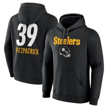 Minkah Fitzpatrick Pittsburgh Steelers Team Wordmark Player Name & Number Pullover Hoodie - Black