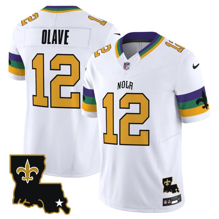 New Orleans Saints #12 Chris Olave White 2024 F.U.S.E. Vapor Limited Football Stitched Jersey