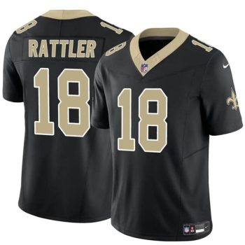 New Orleans Saints #18 Spencer Rattler Black F.U.S.E. Vapor Limited Football Stitched Jersey