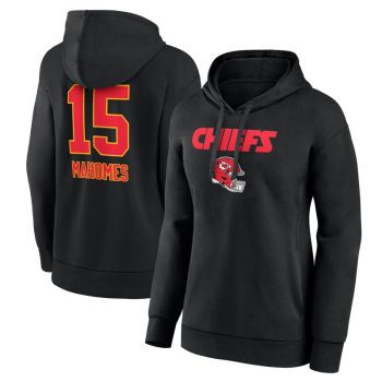 Patrick Mahomes Kansas City Chiefs Women's Team Wordmark Player Name & Number Pullover Hoodie - Black