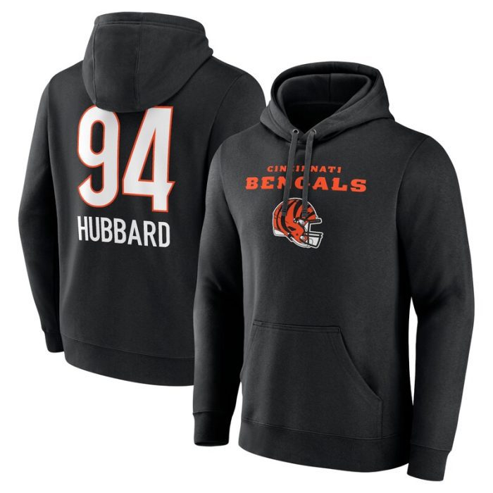 Sam Hubbard Cincinnati Bengals Team Wordmark Player Name & Number Pullover Hoodie - Black