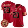 San Francisco 49ers #23 Christian McCaffrey Red F.U.S.E. Golden Gate Bridge Patch Balck Scarlet Vapor Limited Football Stitched Jersey