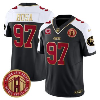 San Francisco 49ers #97 Nick Bosa Balck F.U.S.E. Golden Gate Bridge With 1-Star C Patch Alternate Vapor Limited Football Stitched Jersey