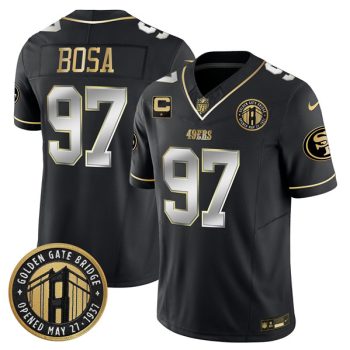 San Francisco 49ers #97 Nick Bosa Black F.U.S.E. Golden Gate Bridge With 1-Star C Patch Vapor Limited Football Stitched Jersey