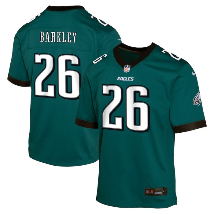 Saquon Barkley Philadelphia Eagles Youth Team Player Game Jersey - Midnight Green