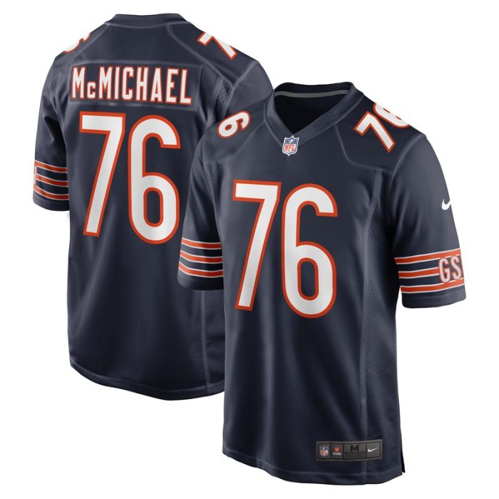 Steve McMichael Chicago Bears Hall Of Fame  Retired Player Game Jersey -  Navy