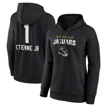 Travis Etienne Jr Jacksonville Jaguars Women's Team Wordmark Player Name & Number Pullover Hoodie - Black