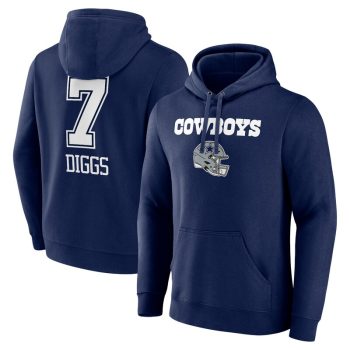 Trevon Diggs Dallas Cowboys Wordmark Player Name & Number Pullover Hoodie - Navy