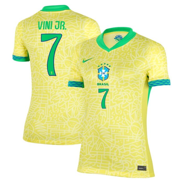 Vini Jr. Brazil National Team  Women's 2024 Home Replica Jersey - Yellow