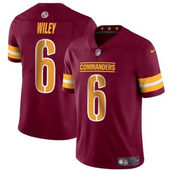 Washington Commanders #6 Michael Wiley Burgundy 2024 Vapor Limited Football Stitched Jersey