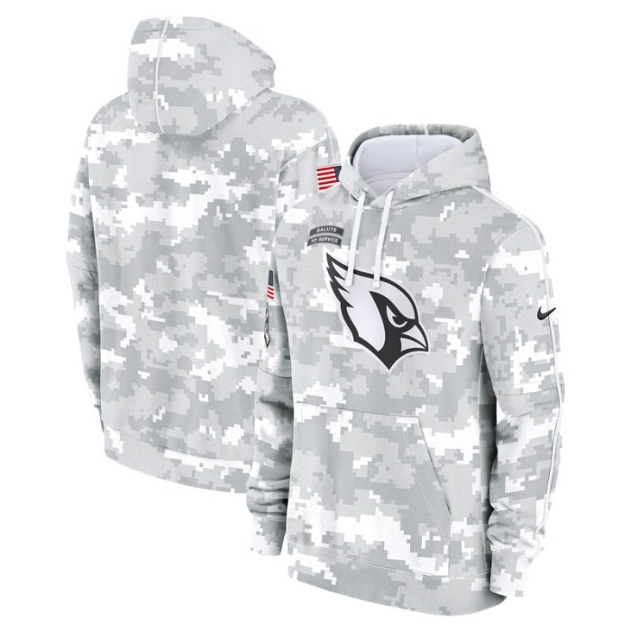 Arizona Cardinals 2024 Salute to Service Club Fleece Pullover Hoodie - Arctic Camo