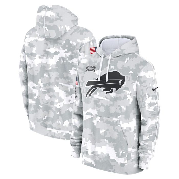 Buffalo Bills 2024 Salute To Service Big & Tall Club Fleece Pullover Hoodie - Arctic Camo