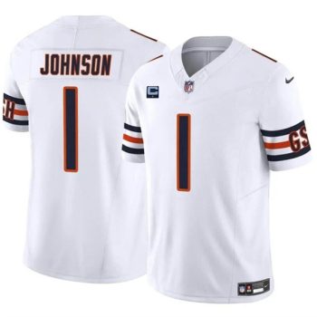 Chicago Bears #1 Jaylon Johnson White 2024 F.U.S.E. With 1-star C Patch Vapor Untouchable Limited Football Stitched Jersey