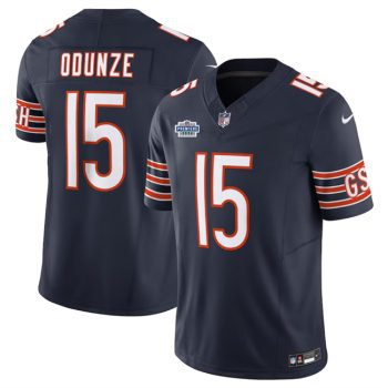 Chicago Bears #15 Rome Odunze Navy 2024 With Draft Patch F.U.S.E. Vapor Football Stitched Jersey