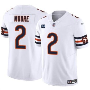 Chicago Bears #2 DJ Moore White 2024 F.U.S.E. With 1-star C Patch Vapor Untouchable Limited Football Stitched Jersey