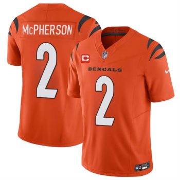 Cincinnati Bengals #2 Evan McPherson Orange 2024 F.U.S.E With 1-star C Patch Vapor Untouchable Limited Football Stitched Jersey