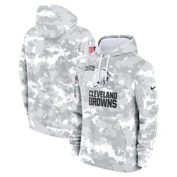 Cleveland Browns 2024 Salute to Service Club Fleece Pullover Hoodie - Arctic Camo