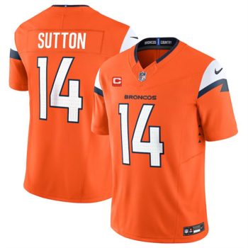 Denver Broncos #14 Courtland Sutton Orange 2024 F.U.S.E. With 4-Star C Patch Vapor Limited Football Stitched Jersey