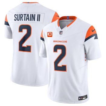 Denver Broncos #2 Pat Surtain II White 2024 F.U.S.E. Wit 1-Star C Patch Vapor Limited Football Stitched Jersey