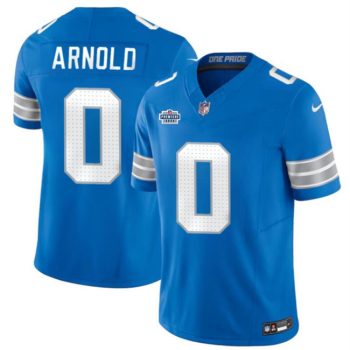 Detroit Lions #0 Terrion Arnold New Blue 2024 With Dradt Patch F.U.S.E. Vapor Limited Football Stitched Jersey