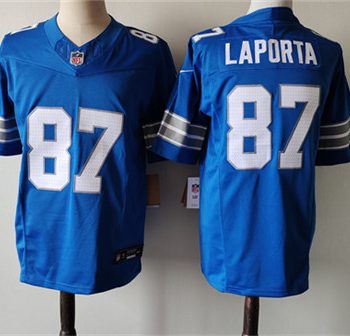 Detroit Lions #87 Sam LaPorta Blue 2024 F.U.S.E. Vapor Limited Football Stitched Jersey