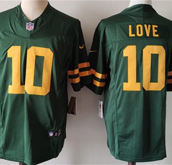 Green Bay Packers #10 Jordan Love Green Color Rush 2023 F.U.S.E. Limited football Stitched Jersey