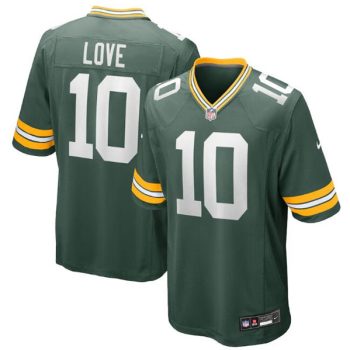 Green Bay Packers #10 Jordan Love Green Stitched Game Jersey