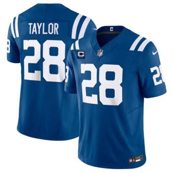 Indianapolis Colts #28 Jonathan Taylor Blue 2024 F.U.S.E. With 2-Star C Patch Vapor Limited Football Stitched Jersey